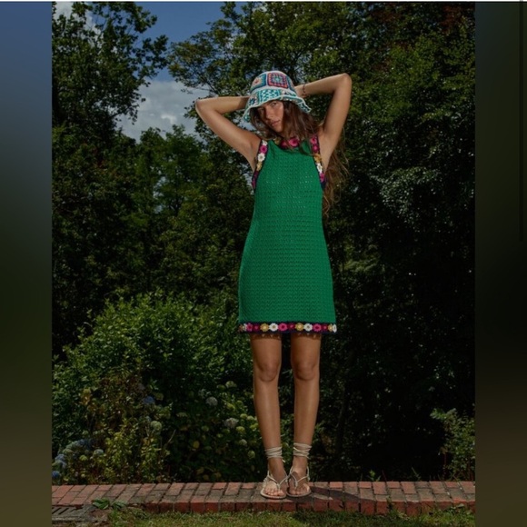 π ZARA GREEN MULTI FLORAL CROCHET MINI DRESS! - Picture 16 of 16